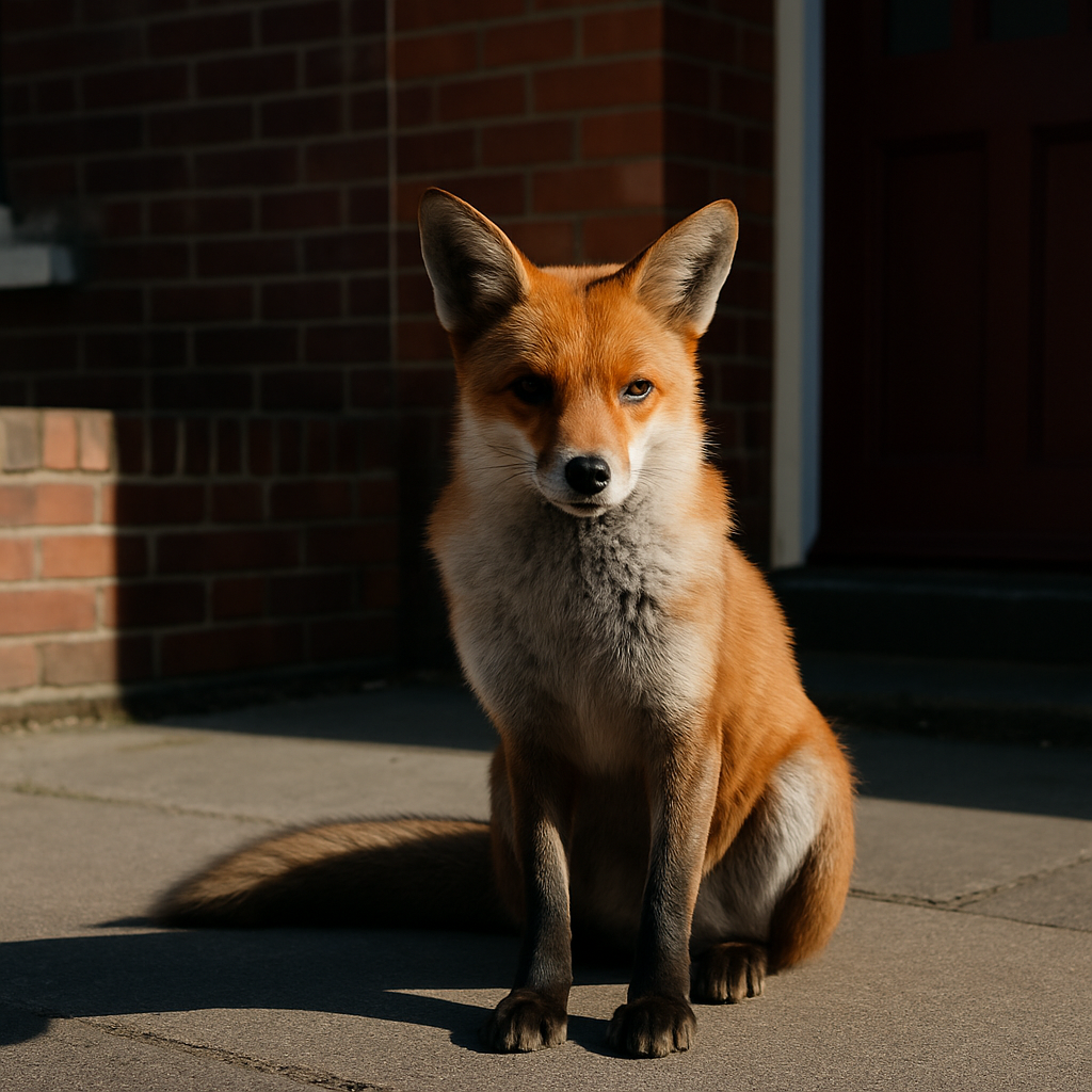 AI generated fox in the light and the shadow.