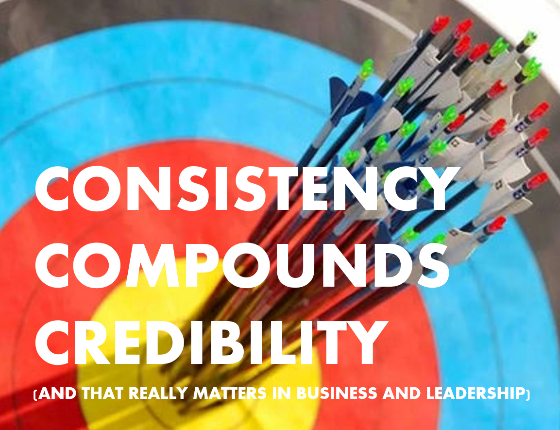 Consistency Compounds Credibility - Rebecca Fox - Arrows in cluster on a target